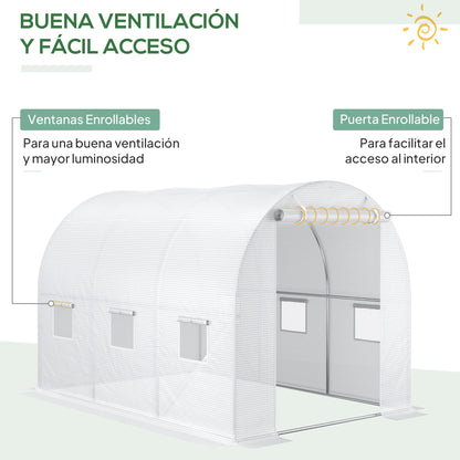 Cubierta De Invernadero Outsunny Polietileno Blanco 300x200x200 Cm 845-382v03wt_3
