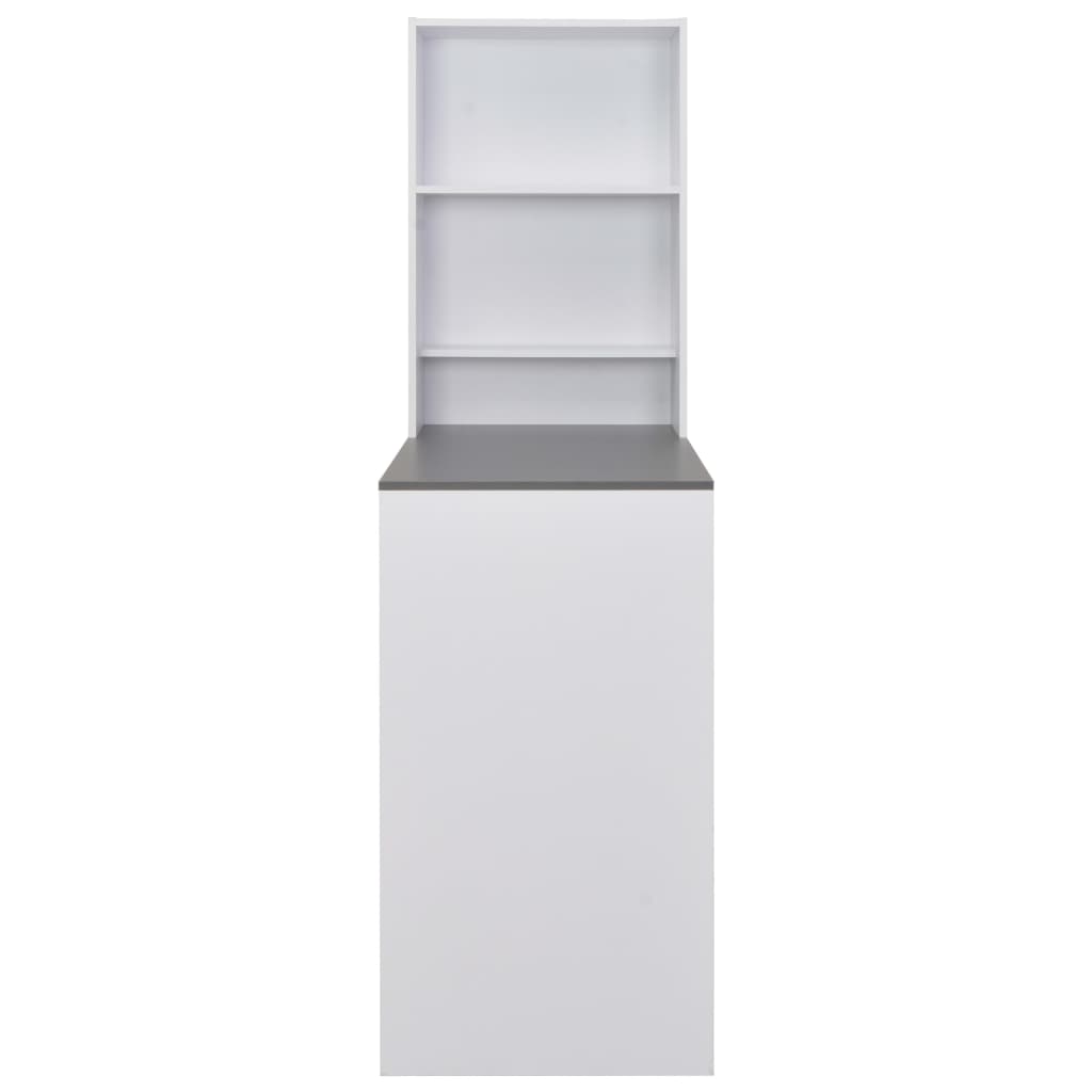 Mesa Alta De Bar Con Armario Blanca 115x59x200 Cm_1