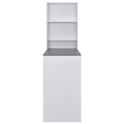 Mesa Alta De Bar Con Armario Blanca 115x59x200 Cm_1