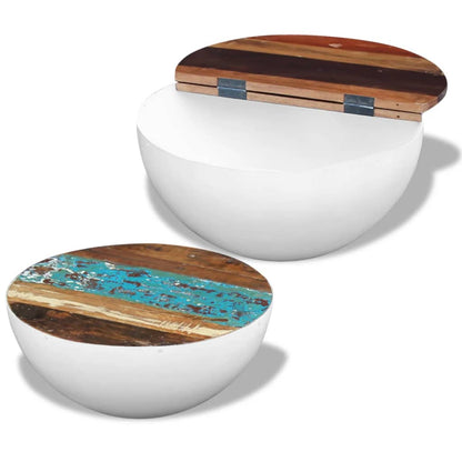 Set Mesa De Centro Forma Cuenco 2 Uds Madera Maciza Reciclada._4