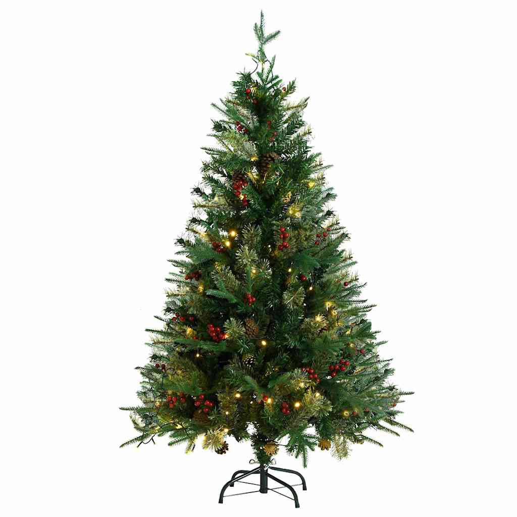 Vidaxl Árbol De Navidad Con Luces Y Piñas Pvc Con Pe Verde 150 Cm_1