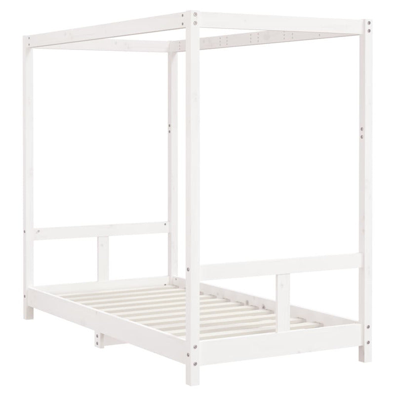 Vidaxl Estructura De Cama Para Niños Madera De Pino Blanco 80x160 Cm_5