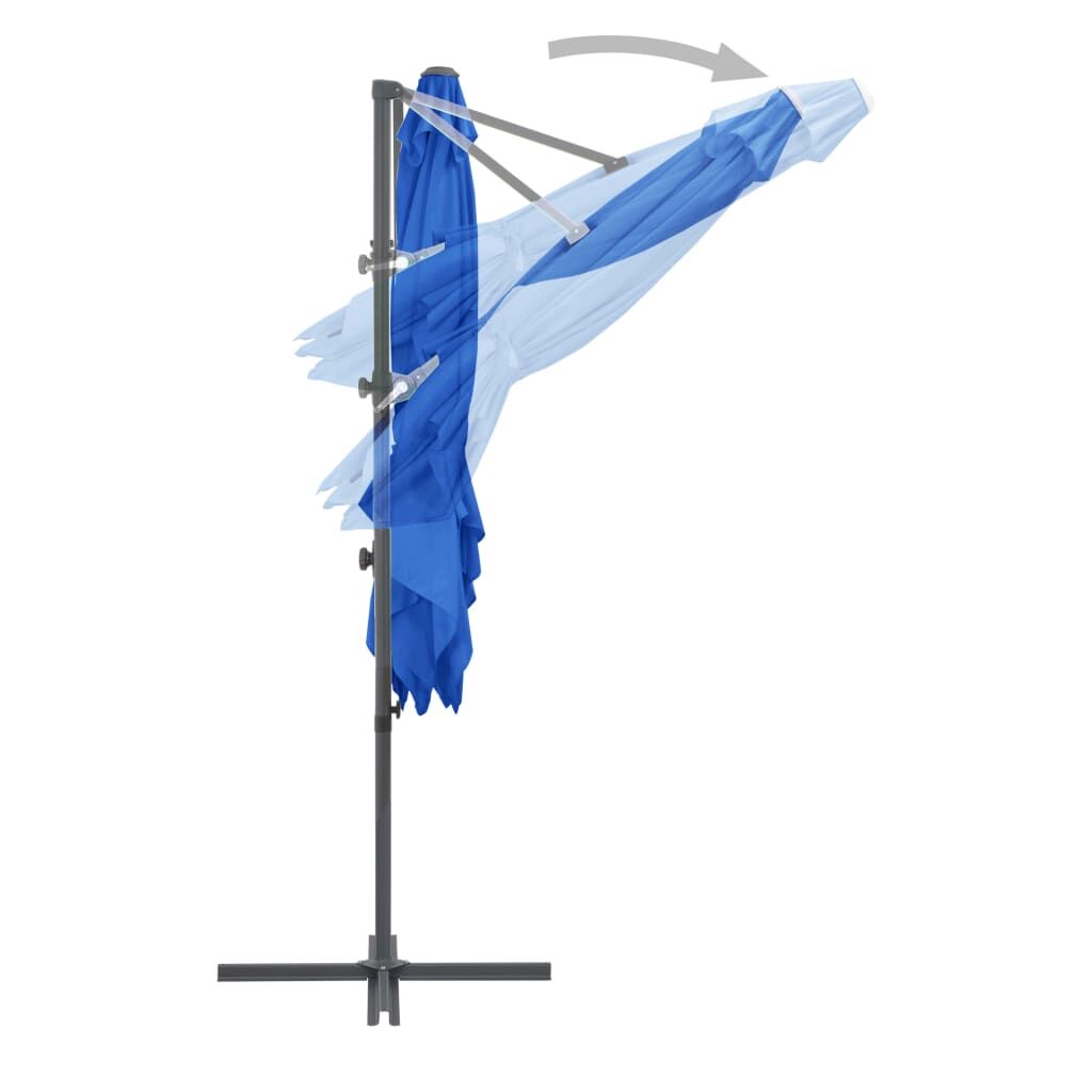 Vidaxl Sombrilla Jardín Voladiza Palo Aluminio Azul Azure 250x250 Cm_4