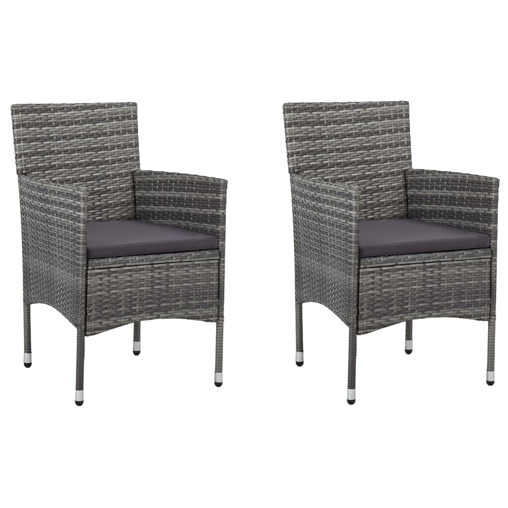 Vidaxl Sillas De Comedor Para Jardín 2 Unidades Ratán Sintético Gris_0