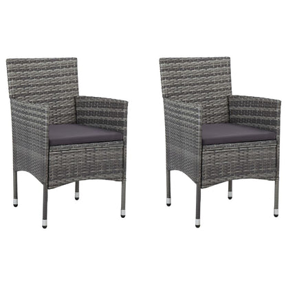 Vidaxl Sillas De Comedor Para Jardín 2 Unidades Ratán Sintético Gris_0