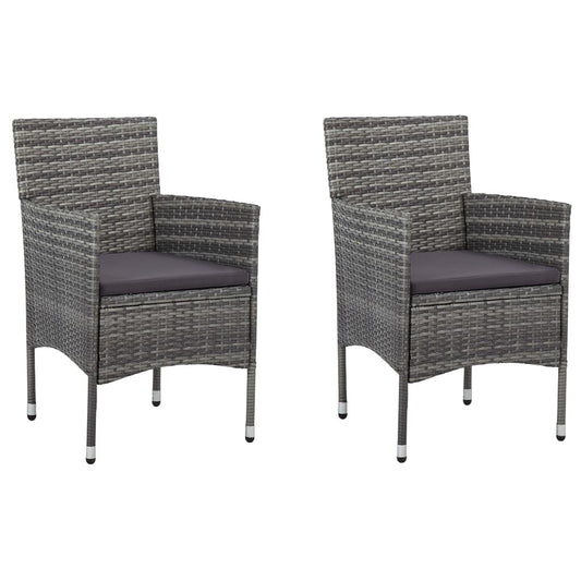Vidaxl Sillas De Comedor Para Jardín 2 Unidades Ratán Sintético Gris_0