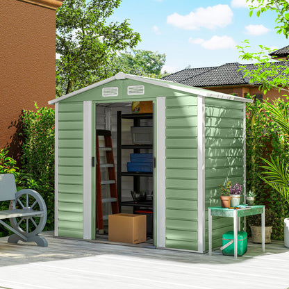 Outsunny Caseta De Jardín Exterior 2,36m² 213x120x194 Cm Verde Claro_1