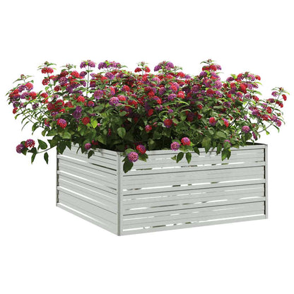 Arriate De Acero Galvanizado Plateado 100x100x45 Cm_2
