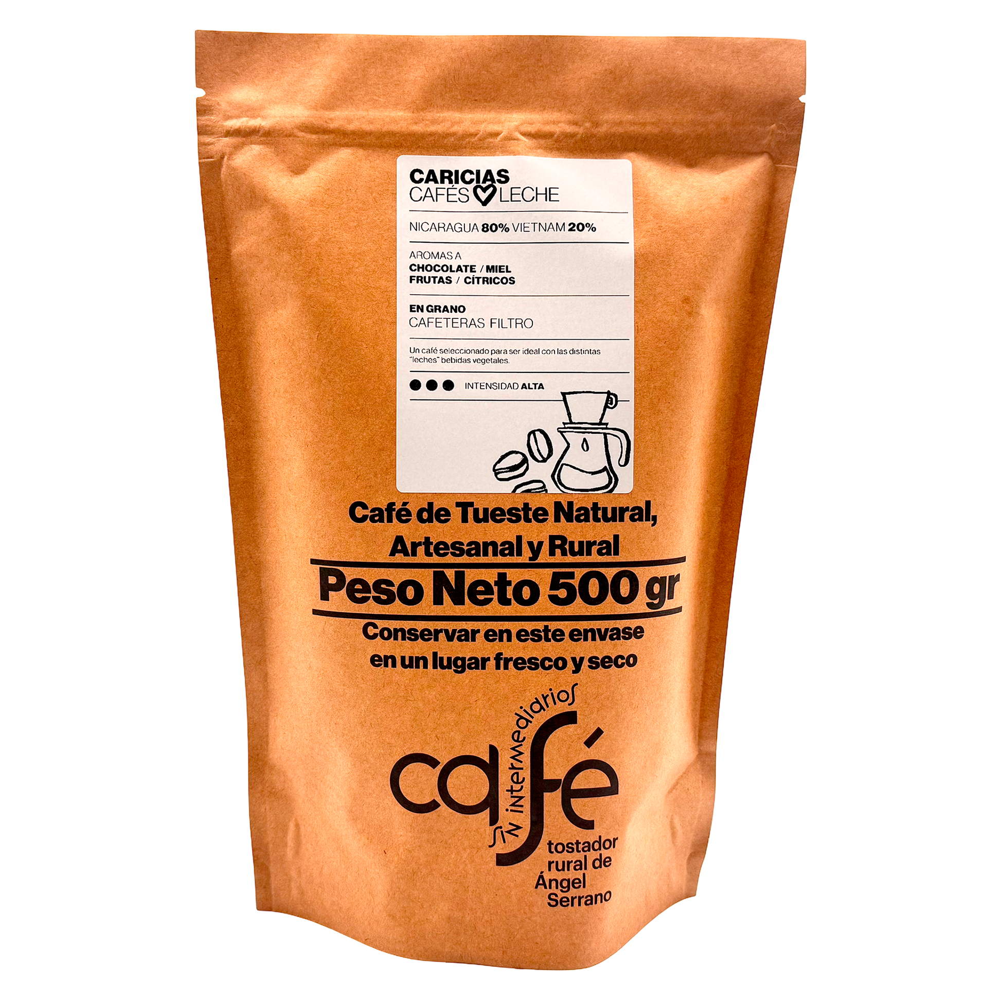 Cafe Sin Intermediarios Café Nicaragua Caricias En Grano Para Filtro 500 G_0