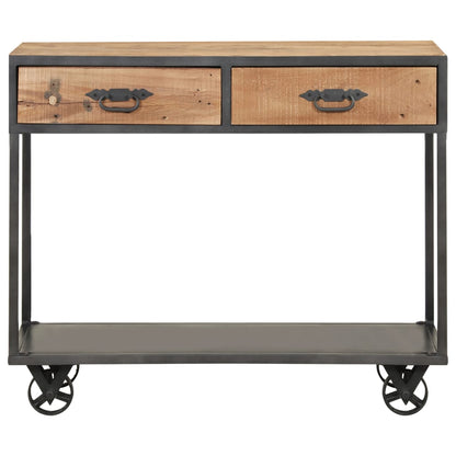 Mesa Consola De Madera Maciza Reciclada 90x35x74 Cm_1
