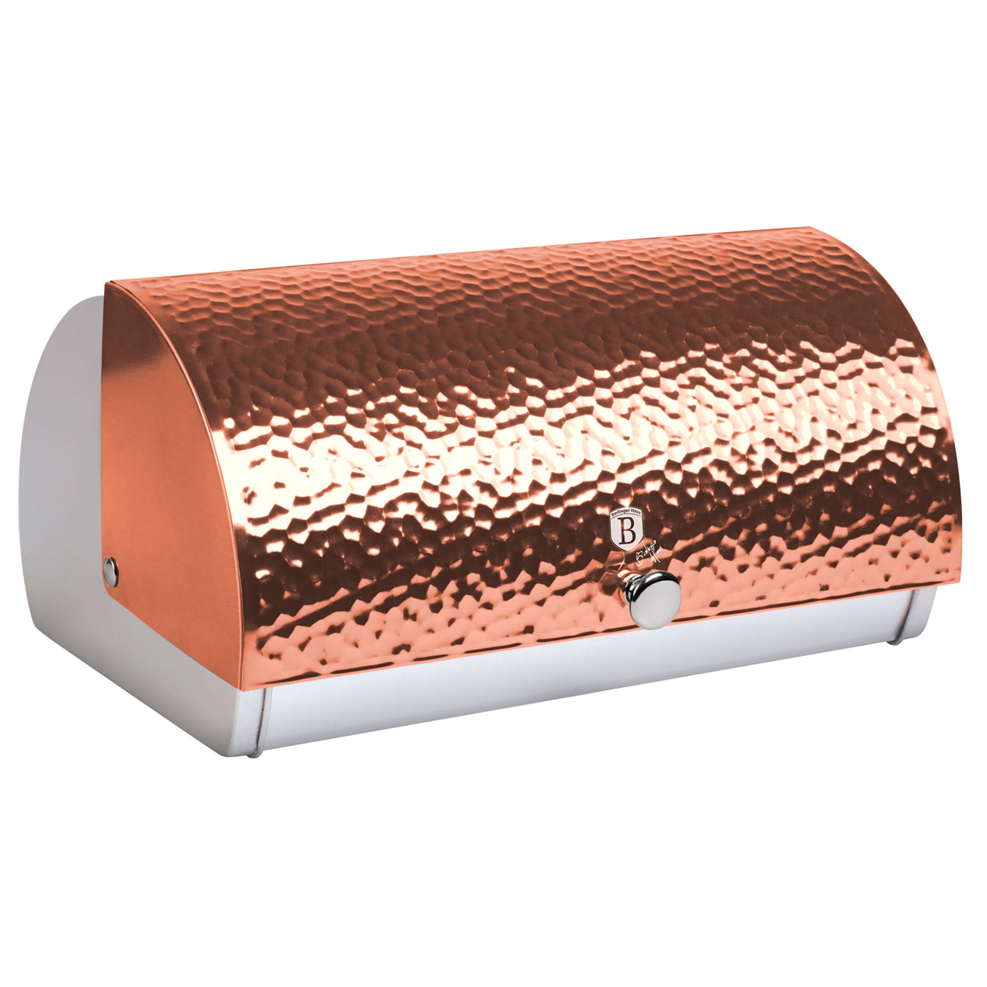 Panera De Mesa Para Guardar Pan Bollería, Tapa Deslizante, Acero Inoxidable, Diseño Moderno Berlinger Haus Rose Gold, Oro Rosado_0