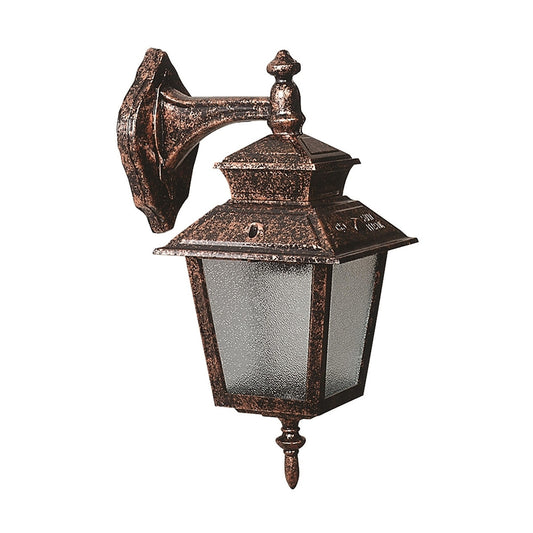 Aplique De Pared Para Exterior, Abs , Marrón, 25x18x38, Casquillo E 27 Max 60 W
