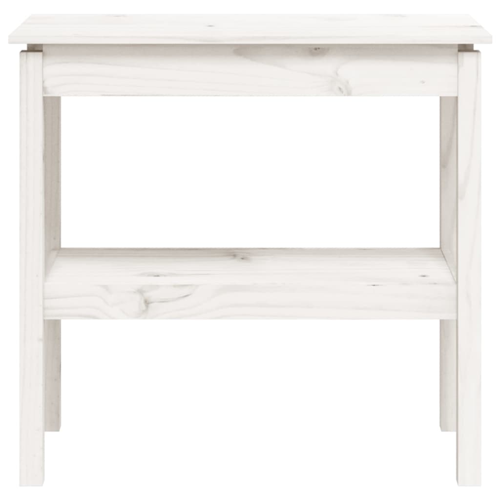 Mesa Consola De Madera Maciza De Pino Blanco 80x40x75 Cm_2
