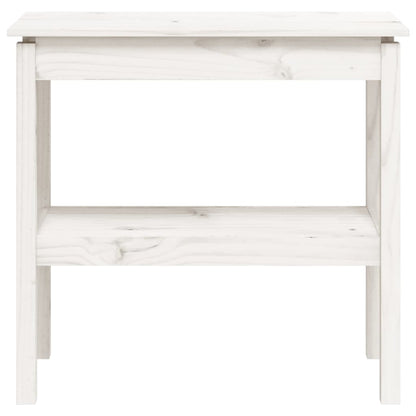 Mesa Consola De Madera Maciza De Pino Blanco 80x40x75 Cm_2