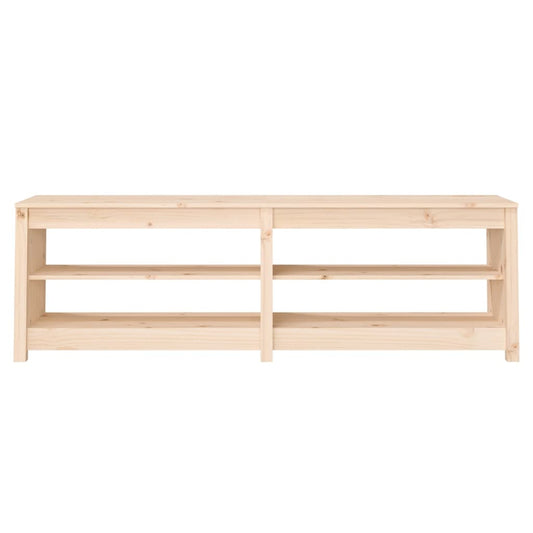 Banco Zapatero De Madera Maciza De Pino 160x36,5x50 Cm / Vetonek_0