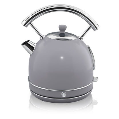 Swan Retro Set Desayuno Hervidor De Agua 1,8 L Inalámbrico, Tostadora 2 Rebanadas Anchas, Vintage, Stp7050grneu, Gris_3