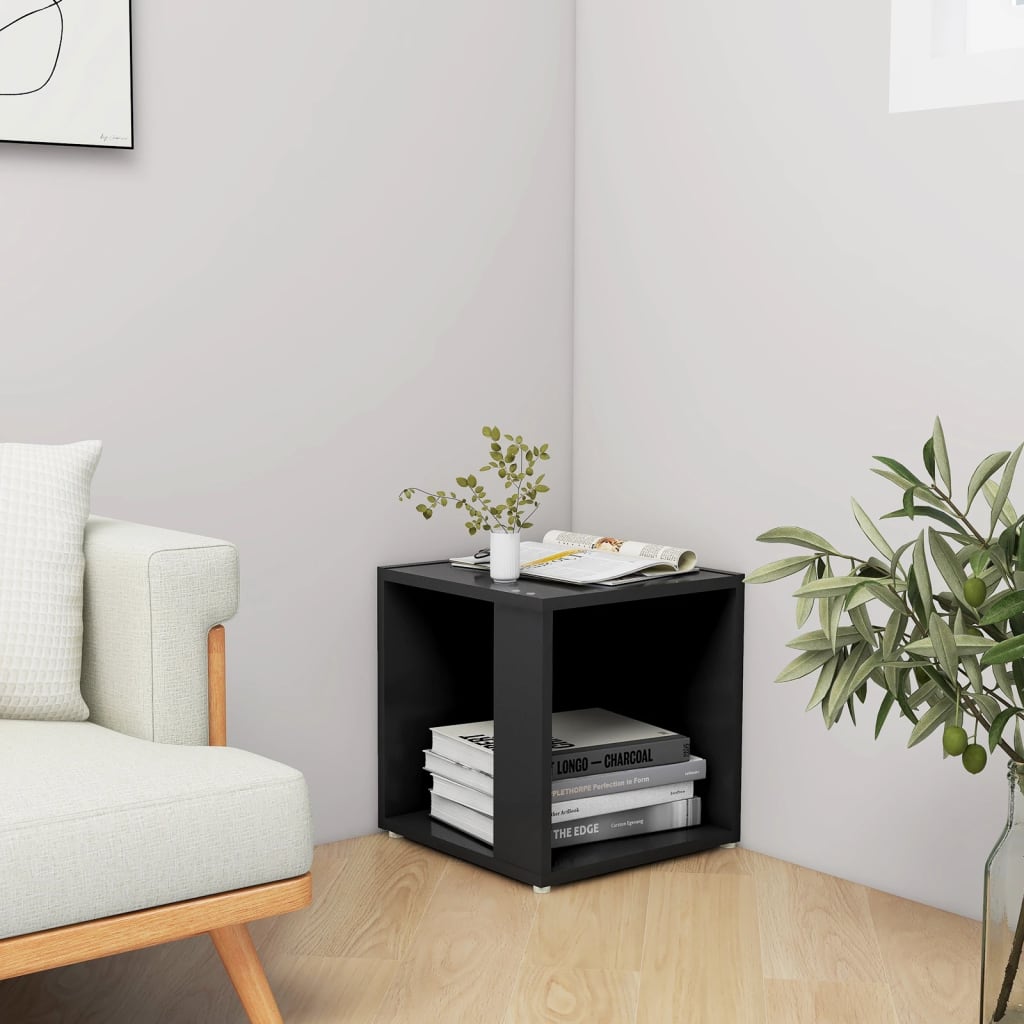 Mesa Auxiliar Madera Contrachapada Negro 33x33x34,5 Cm_2