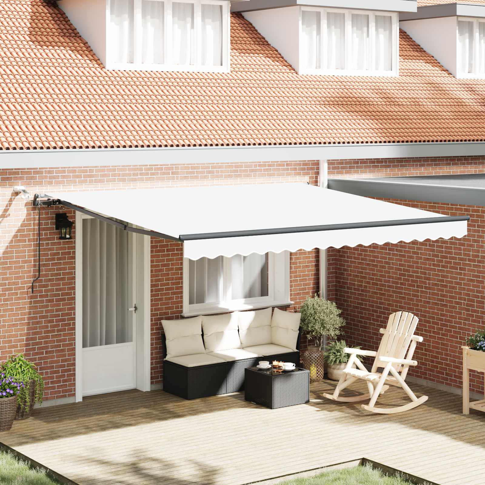Toldo Retráctil Blanco 400 X 300 Cm Poliéster_1
