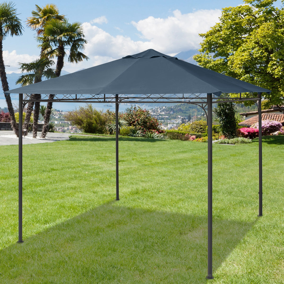 Outsunny Techo De Repuesto 300x300 Cm Cenador De Jardín Con 8 Orificios Verde_1