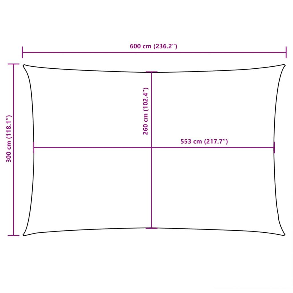Vidaxl Toldo De Vela Rectangular Tela Oxford Negro 3x6 M_2
