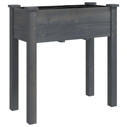 Jardinera Con Forro Interior Madera Abeto Gris 71x37x76 Cm_0