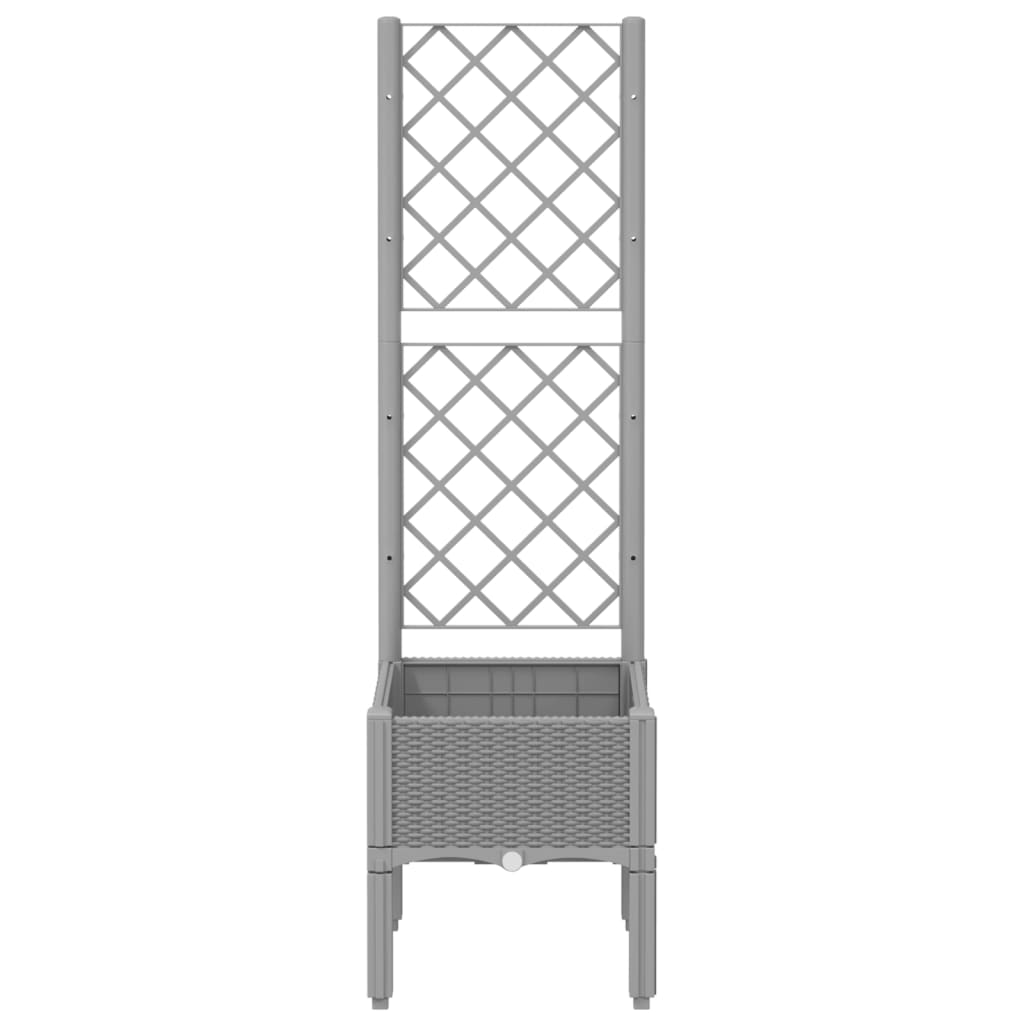 Jardinera Con Enrejado Pp Gris Claro 40x40x142 Cm_2