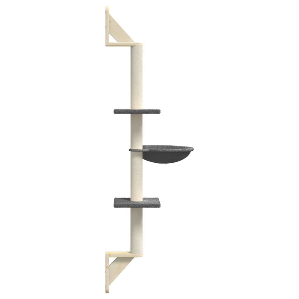 Árbol Rascador Para Gatos De Pared Gris Oscuro 142,5 Cm_4