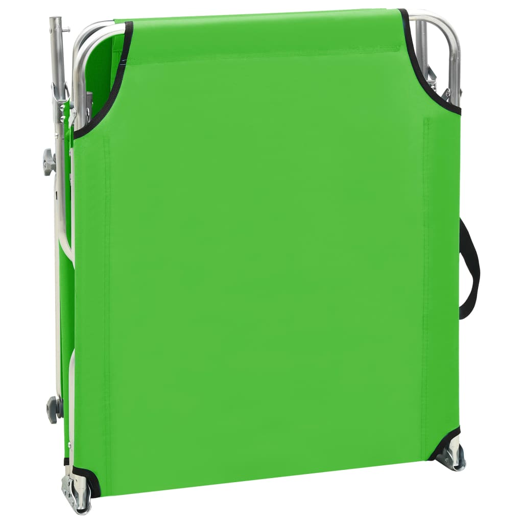 Tumbona Plegable Con Toldo De Acero Verde Manzana_3