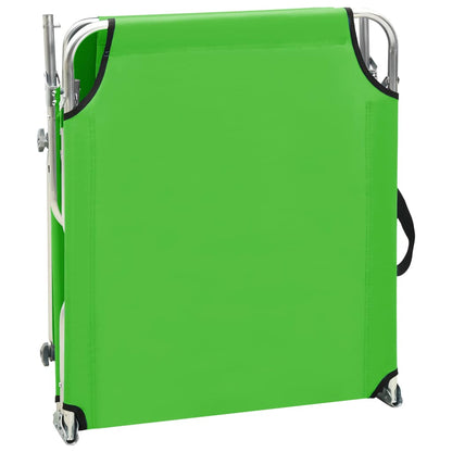 Tumbona Plegable Con Toldo De Acero Verde Manzana_3