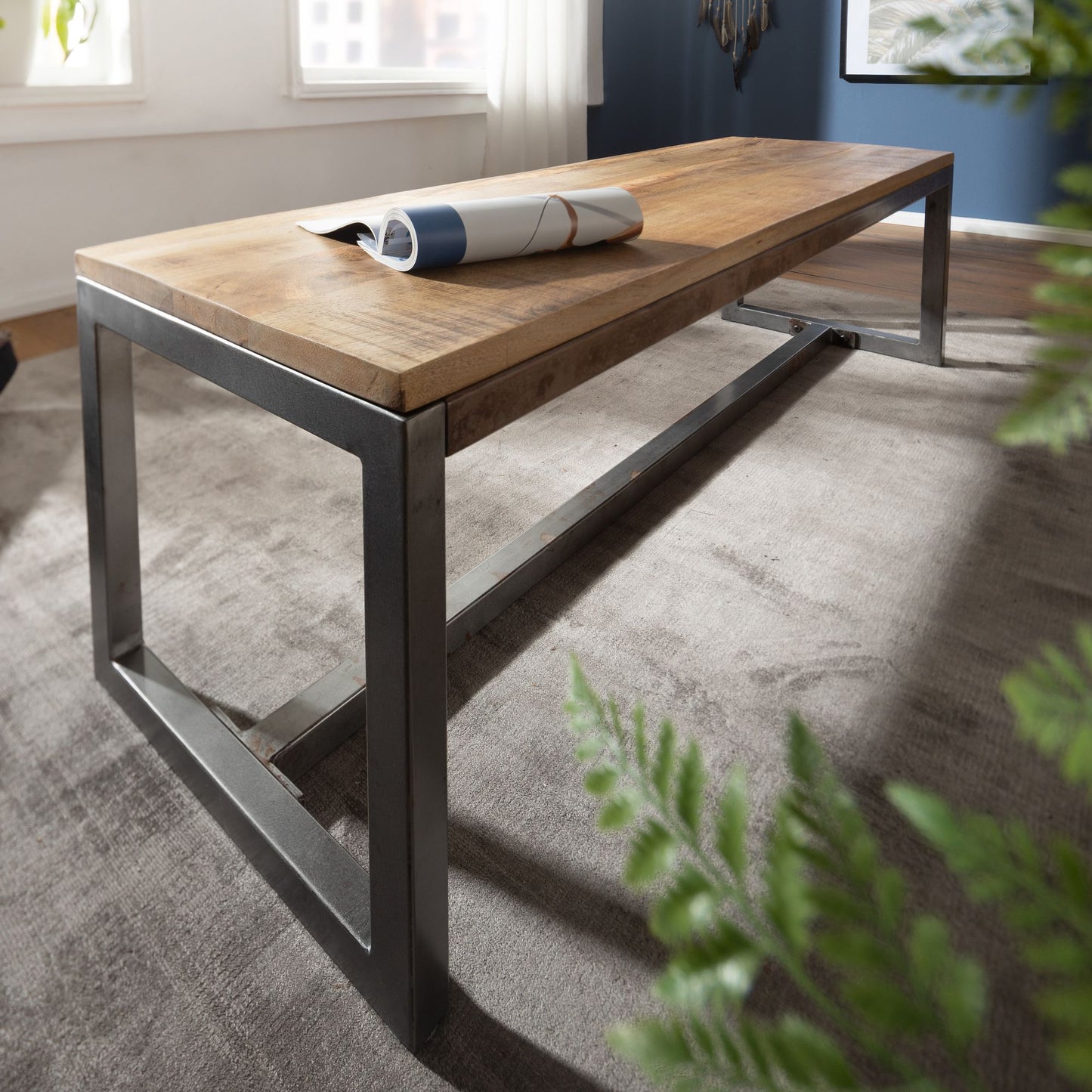 Banco De Madera De Mango De Madera Maciza 120 X 46 X 45 Cm_1