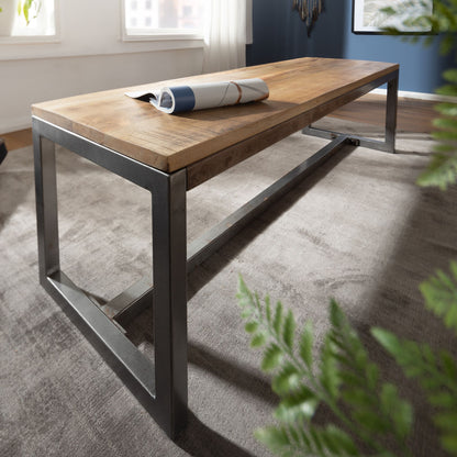Banco De Madera De Mango De Madera Maciza 120 X 46 X 45 Cm_1