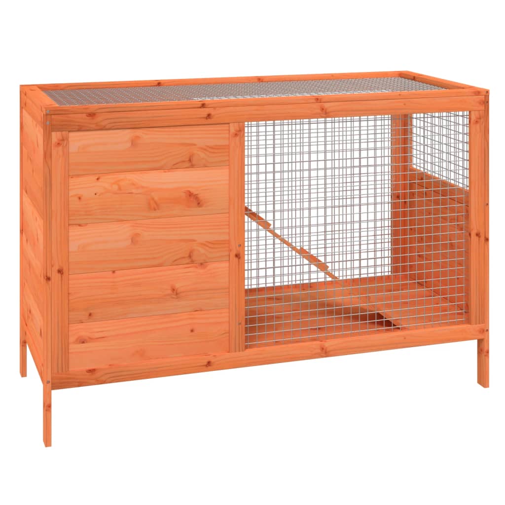 Conejera De Madera Maciza De Pino Marrón 103x44x69,5 Cm_0