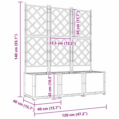 Vidaxl Maceta De Jardín Con Enrejado 3 Pcs Negro 120 X 40 X 143 Cm Pp_2