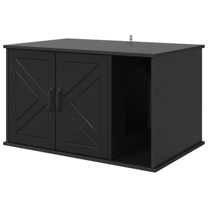 Casa Para Gatos Negro 85 X 55 X 50 Cm Madera De Ingeniería_0