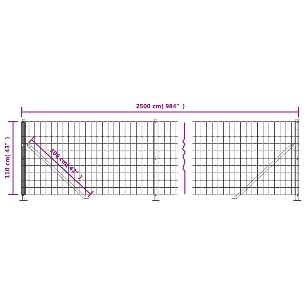Cerca De Alambre Con Brida Gris Antracita 1,1x25 M / Vetonek_1