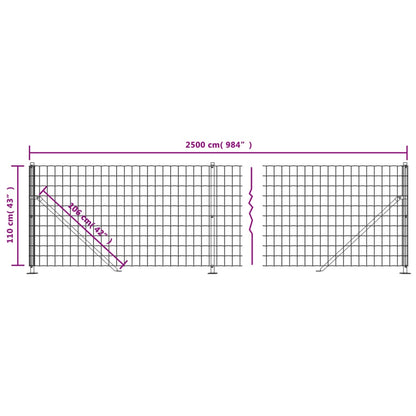 Cerca De Alambre Con Brida Gris Antracita 1,1x25 M / Vetonek_1