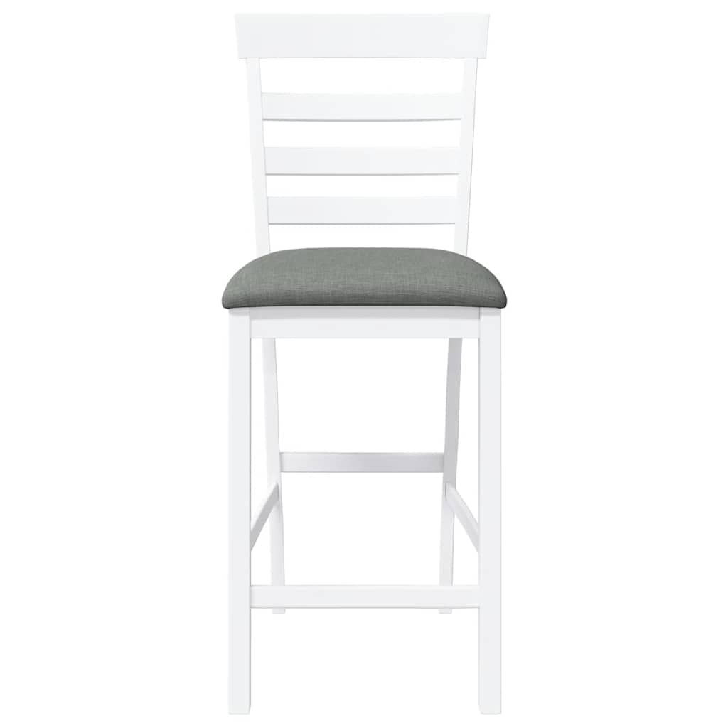 Taburetes De Bar Con Cojines 2 Uds Madera Maciza Blanca Caucho_3
