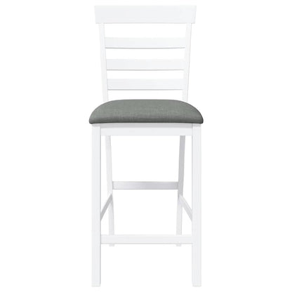 Taburetes De Bar Con Cojines 2 Uds Madera Maciza Blanca Caucho_3