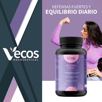 Resopin Vecos 90 Cápsulas | Regularidad Menstrual, Fertilidad Femenina | Inositol,cromo_1