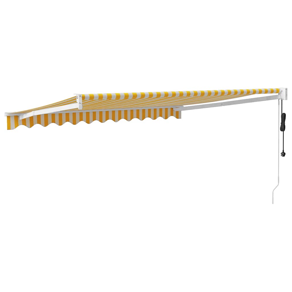 Toldo Retráctil Automático Amarillo Y Blanco 3x2,5 M_4