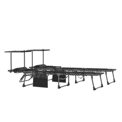 Outsunny Set De 2 Tumbonas Plegables Reclinables Con Parasol Y Bolsillo Lateral_4