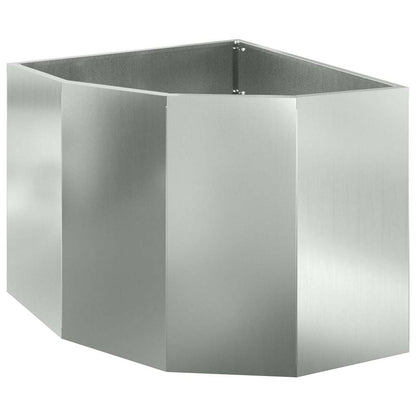 Macetero De Esquina Plateado 60 X 60 X 50 Cm Acero Galvanizado_0
