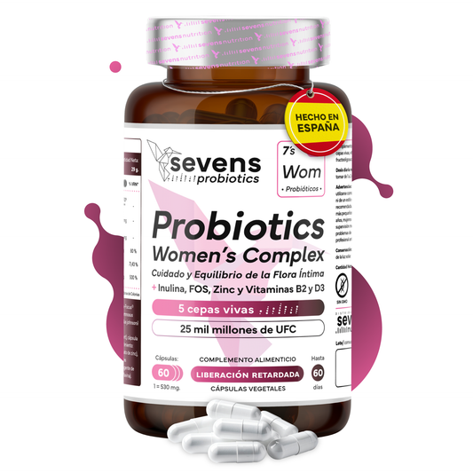 Probióticos Complex Flora Íntima Para Mujer Con Inulina, Fos, Zinc Y Vitaminas B2 Y D3 De Sevens Nutrition_0