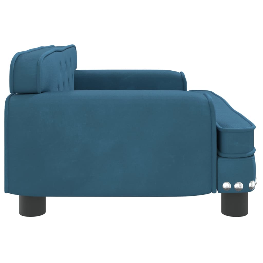 Cama Para Perros De Terciopelo Azul 70x45x30 Cm / Vetonek_2