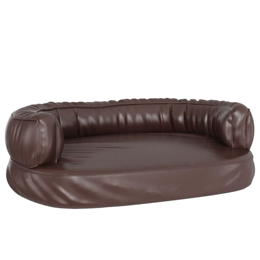 Vidaxl Cama Para Perros De Espuma Cuero Sintético Marrón 60x42 Cm_0
