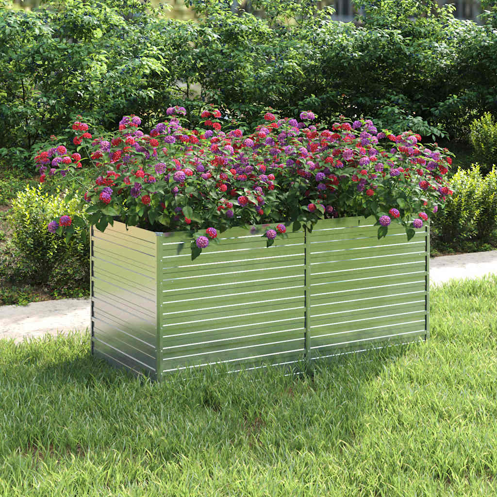Arriate De Acero Galvanizado Plateado 160x80x77 Cm_1