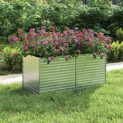 Arriate De Acero Galvanizado Plateado 160x80x77 Cm_1