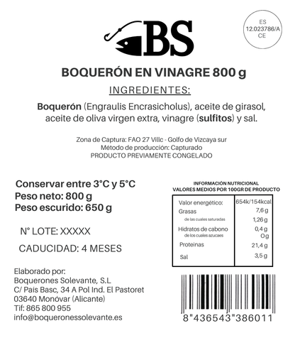 Pack Ahorro 2 X Boquerón En Vinagre Mar Cantábrico 800 G_1