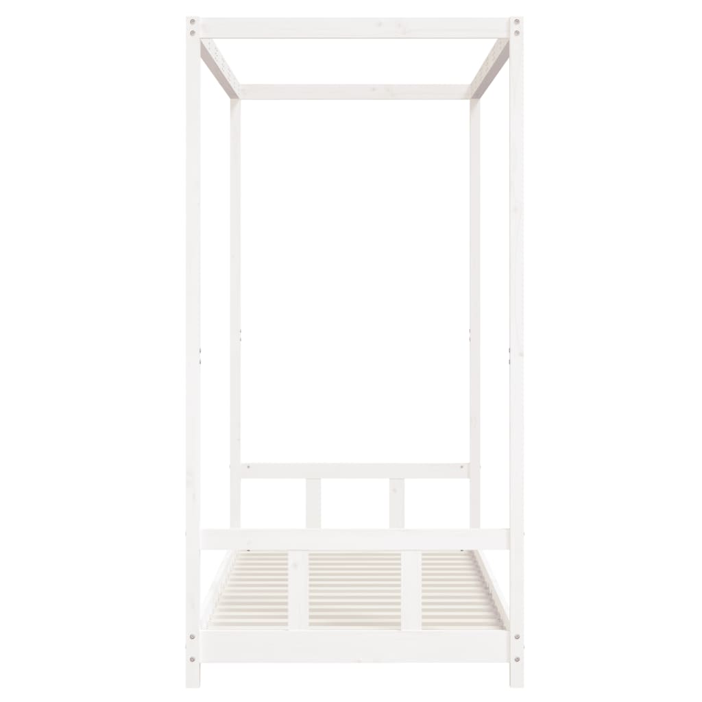 Estructura De Cama Para Niños Madera De Pino Blanco 90x200 Cm / Vetonek_2