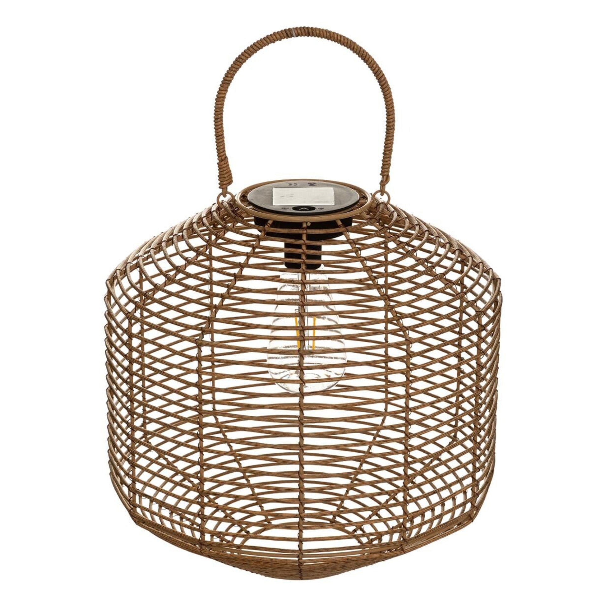 Wellhome Lámpara Solar Ratán Beige Ø30cm_0